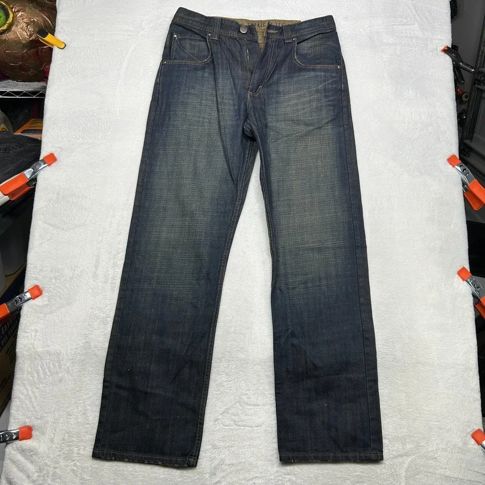 Wrangler Straight Leg Jeans Men's Blue Denim Mid Rise Classic Y2K‎ - 34X33.5